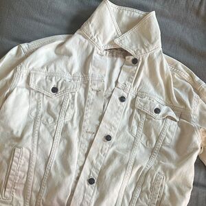 We The Free Oversized Off-White Denim Jacket